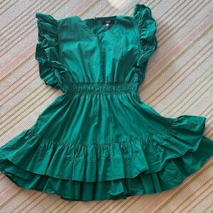 Aqua Emerald Ruffle Dress for Kids
